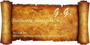 Galbavy Gusztáv névjegykártya